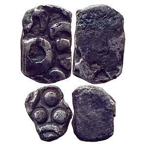 Ancient Punch Marked Coinage Upper Ganga Region Panchala Mahajanapada Set of 2 Coins Silve