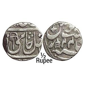 IPS Bindraban State INO Shah Alam II Mominabad Bindraban Mint Silver 1/2 Rupee