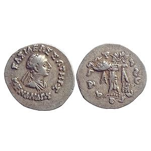 Ancient, Indo-Greeks, Menander I, Bilingual series, Silver Drachm