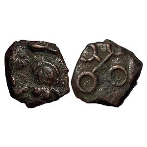 Ancient Ujjain Region Goddess Lakshmi Copper Fractional Unit