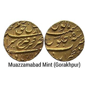 Mughal Farrukhsiyar Muazzamabad Mint Gold Mohur