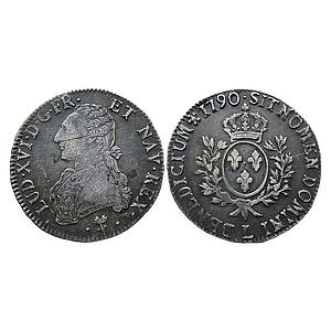 France Louis XVI 1790 AD Silver Ecu