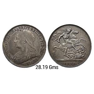 Great Britain Victoria 1895 AD Silver (.925) 1 Crown