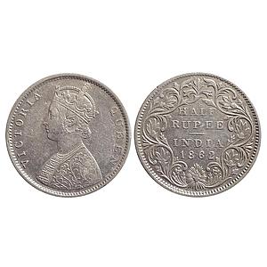 British India, Victoria Queen, 1862 AD, Bombay Mint, B1 / II, Silver "1/2 Rupee"