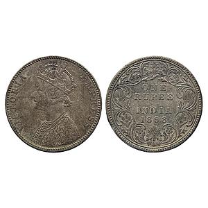 British India Victoria Empress 1898 AD Bombay Mint Obv C2 Rev I B Incuse Silver Rupee