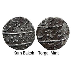 Mughal Kam Baksh Torgal Mint Silver Rupee