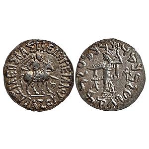 Ancient Indo-Scythians Azes Silver Tetradrachm