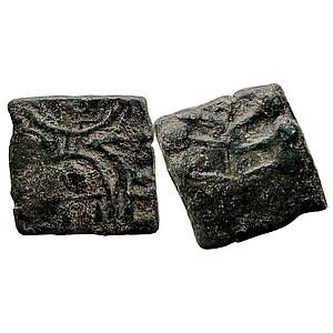 Ancient Western Kshatrapas Kshaharata Family Nahapana Newasa-Paithan type Copper Unit
