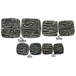 Malwa Sultan Ghiyath Shah Ala ud-din Mahmud Shah I Nasir Shah Set of 4 Coins Silver Square