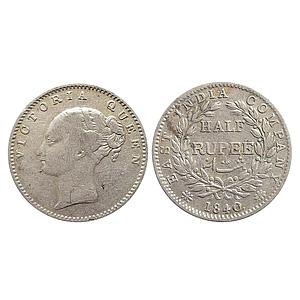 EIC, Victoria Queen, CL, 1840 AD, Bombay Mint, English Head, 19 Berries (9L+10R), two leav
