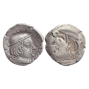 Ancient Western Kshatrapas Rudrasena II Error Brockage Complete Lakhi Impression Silver Dr