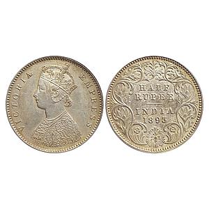 British India, Victoria Empress, 1893 AD, Calcutta Mint, A / I / C incuse, Silver "1/2 Rup