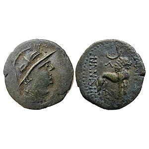 Ancient Bactria Yueh-Chi tribes Sapalbizes Silver Double Obol