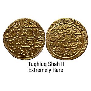 Delhi Sultan Tughlaqs Tughluq Shah II Hadrat Dehli Mint with the name of the Caliph Abu Ab