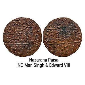 IPS Jaipur State Man Singh II Sawai Jaipur Mint Struck in the names of Man Singh and Edwar