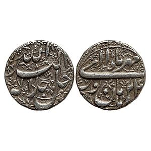 Mughal Akbar Burhanpur Mint Ilahi type Month Mihr Libra Silver Rupee