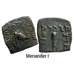 Ancient Indo-Greeks Menander I Bronze Unit