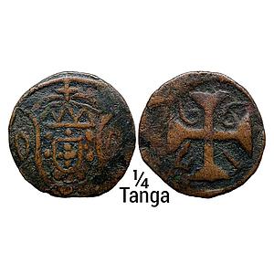 Indo Portugues Diu Joao as Prince Regent 1799 AD Copper Atia 1/4 Tanga