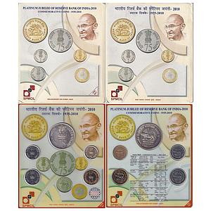 Republic India 2010 AD UNC Set Platinum Jubilee of Reserve Bank of India Mumbai Mint Set o