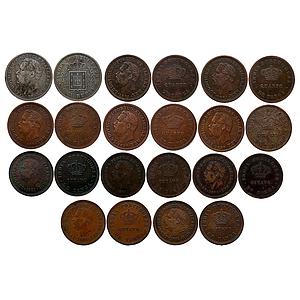 Indo Portuguese Colonial Issue Luiz I Ludwig Set of 11 Coins Silver (.917) Uma Rupia Rupee