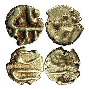 Mughal Alamgir II Balapur Mint Ahmad Shah Bahadur Karpa Kharpa Cuddapah Mint Set of 2 Gold