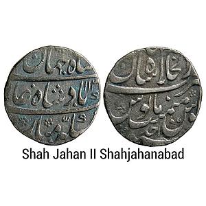 Mughal Shah Jahan II Rafi ud-daula Dar ul-Khilafat Shahjahanabad Mint Silver Rupee