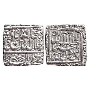 Mughal Akbar Square Kalima Type Dar us-Sultanate Fathpur Mint Silver Square Rupee