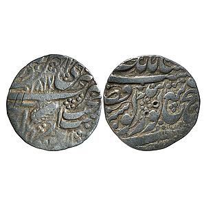 IK Sikh Empire Ranjit Singh VS 1867 Amritsar Mint Nanakshahi Couplet Silver Rupee