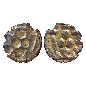 Samid Amirs of Multan, Amir Muhammad-IV, Silver Brockage (Lakhi) of Bilingual Damma (Qanha