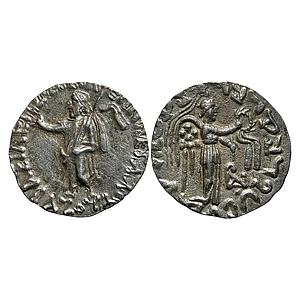 Ancient Indo-Scythians Azes I Silver Drachm Indian standard