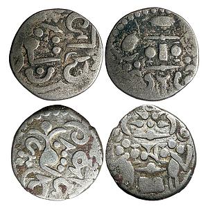 Hindu Medieval Indo-Sassanian Series Gurjara Prathiharas Vigrahapala Set of 2 Coins Billon