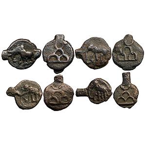 Ancient North India Generally Assigned to Sunga Dynasty Set of 4 Coins Uninscribed Cast Co