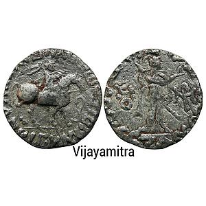 Ancient Indo-Scythians Apracharajas Vijayamitra in the name of Azes Silver Tetradrachm Ind