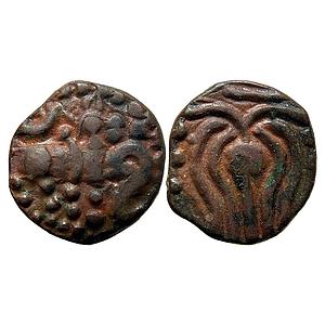 Hindu Medieval Tinnevelly Region Perunjinga Pallavas of Sendamangalam Copper Kasu