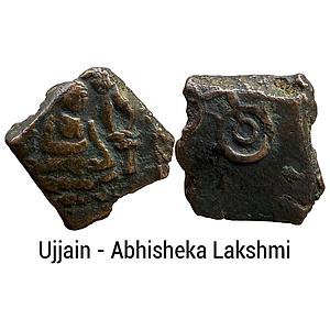 Ancient Ujjain Region Abhisheka Lakshmi type Copper Unit