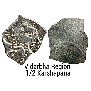 Ancient Punch Marked Coinage Northern Vidarbha Melghat Region Makhala Hoard type Silver 1/