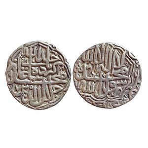 Mughal, Akbar, Lahore Mint, Kalima Type, Silver Rupee