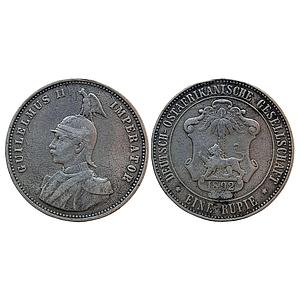 German East Africa Wilhelm II 1892 AD Silver (.917) Rupie Rupee