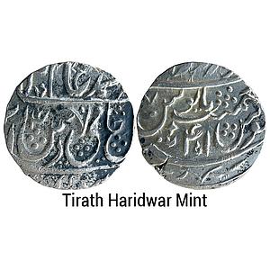 IK Maratha Confideracy INO Shah Alam II Tirath Haridwar Mint Silver Rupee