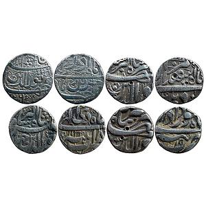 Mughal Jahangir Set of 4 Coins Delhi Mint Ahmadabad Mint Patna Mint Tatta Mint Silver Rupe