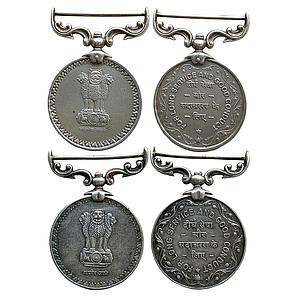 Republic of India Long Service and Good Conduct Medal Set of 2 Medals Silver Medal