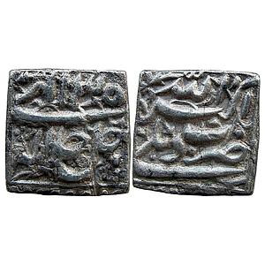 Mughal Akbar Delhi Mint ilahi Type Jalla Jalalahu Silver Square Rupee