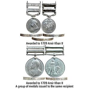 Set of 2 Medals Victoria India Medal Africa General Service Medal Edward VII Jidballi and 