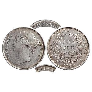 EIC, Victoria Queen, 1840 AD, DL, thin and crude legends, Silver Rupee