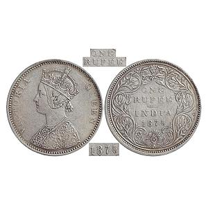 British India, Victoria Queen, 1875 AD, Bombay Mint, A2 / II / No mint mark, doubling erro