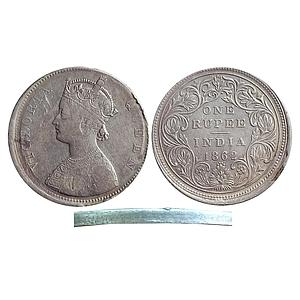 British India, Victoria Queen, 1862 AD, Bombay Mint, B / II / 0 / 4, Off center with plain