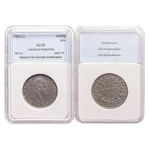 EIC, William IV, 1835 AD, Calcutta Mint, Dug out F, Obverse D, Silver Rupee