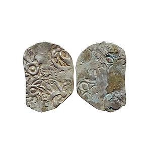 Ancient, Archaic Series, Punch Marked Coinage, Chedi re-struct by Vatsa janapada, Silver k