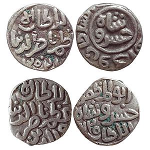 Delhi Sultan, Nasir Al-Din Khusru (AH 720, 1320 AD), Billon, Two gani & six gani, Set of 2