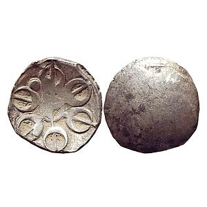 Ancient, Gandhara Janapada, Punch Marked Coinage, Silver Shana, 1/8 Shatamana